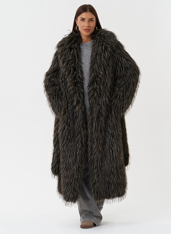 Шуба из эко меха под лису