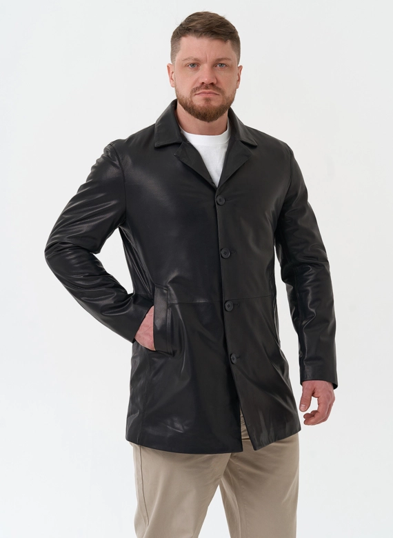 Мужской пиджак из натуральной кожи фото