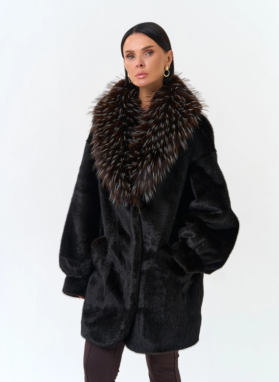 Женская шуба из эко меха фото