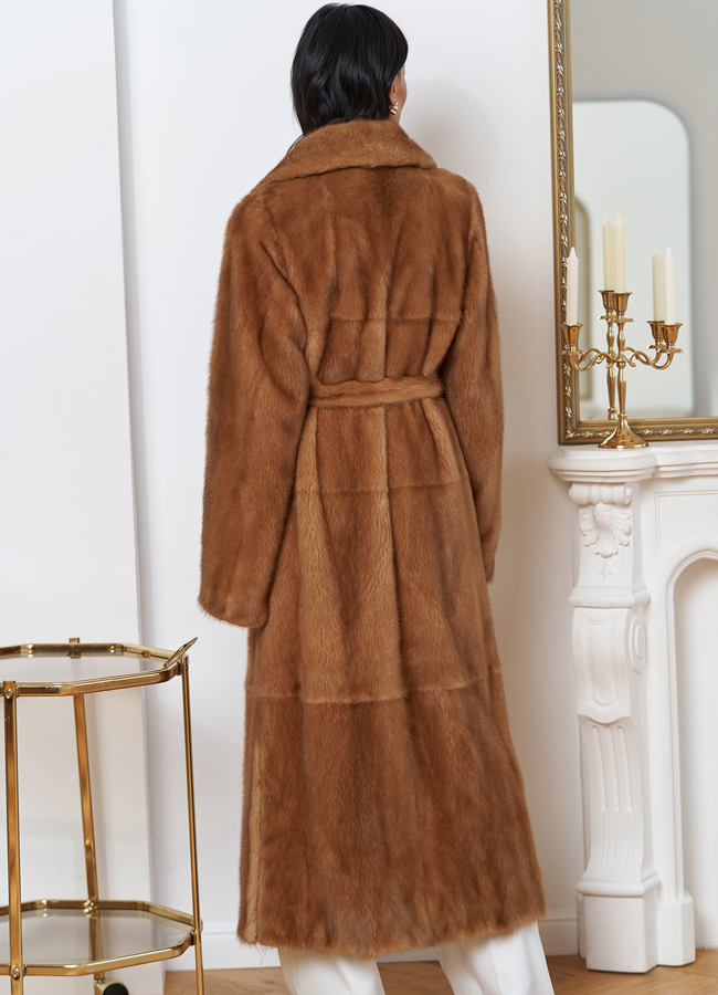 Женская длинная шуба из меха норки модель № 30686 в рассрочку