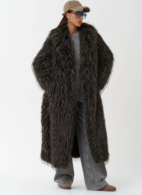 Шуба из эко меха под лису