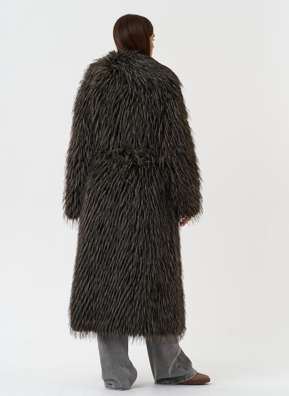 Шуба из эко меха под лису