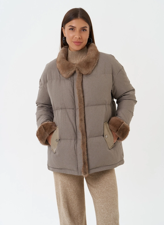 Куртка с отделкой из меха норки