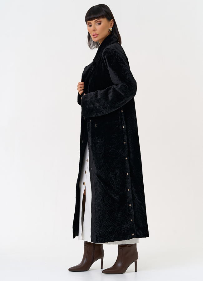 Женская двухсторонняя дубленка с английским воротником модель № 31625 универмаг малина