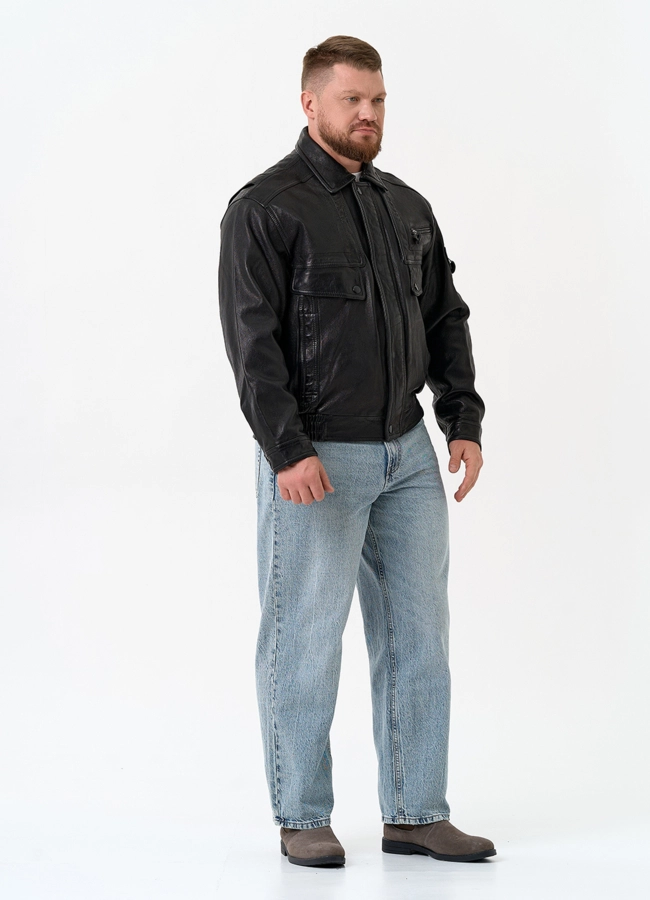 Мужская куртка бомбер из натуральной кожи модель № 32898 универмаг малина
