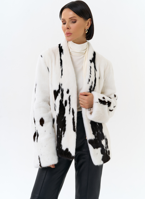 Жакет из меха норки в расцветке "ягуар"